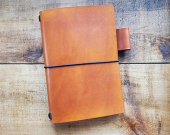 B6 Size Personalized Leather Notebook Cover Fits B6 Notebook Inserts, Refillable Leather Journal, Customized Gift