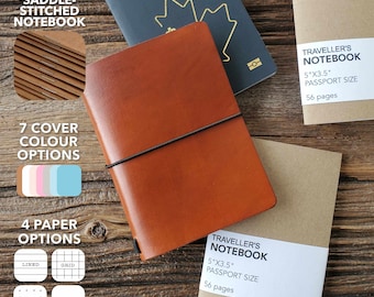 B7 Passport Size Travel Notebook Refill, Saddle Stitch Journal, 5"x3.5" Pocket Notebook, Sketchbook, Diary, Prayer Journal, Log Book, Gift