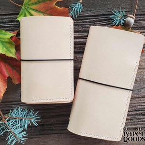 Customized Leather TRIFOLD Journal Cover: 2 Inner Pockets, Refillable, Sizes A4 A5 A4 B7 B6 Slim, Fits 3 Notebook Inserts, Personalized Gift imagen 15