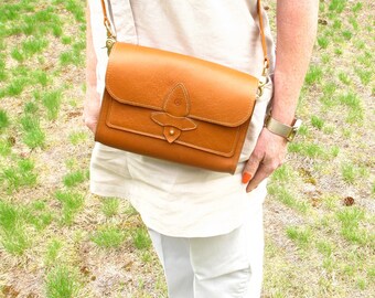 Brown Leather Crossbody Bag, Leather Handbag, Leather Satchel,