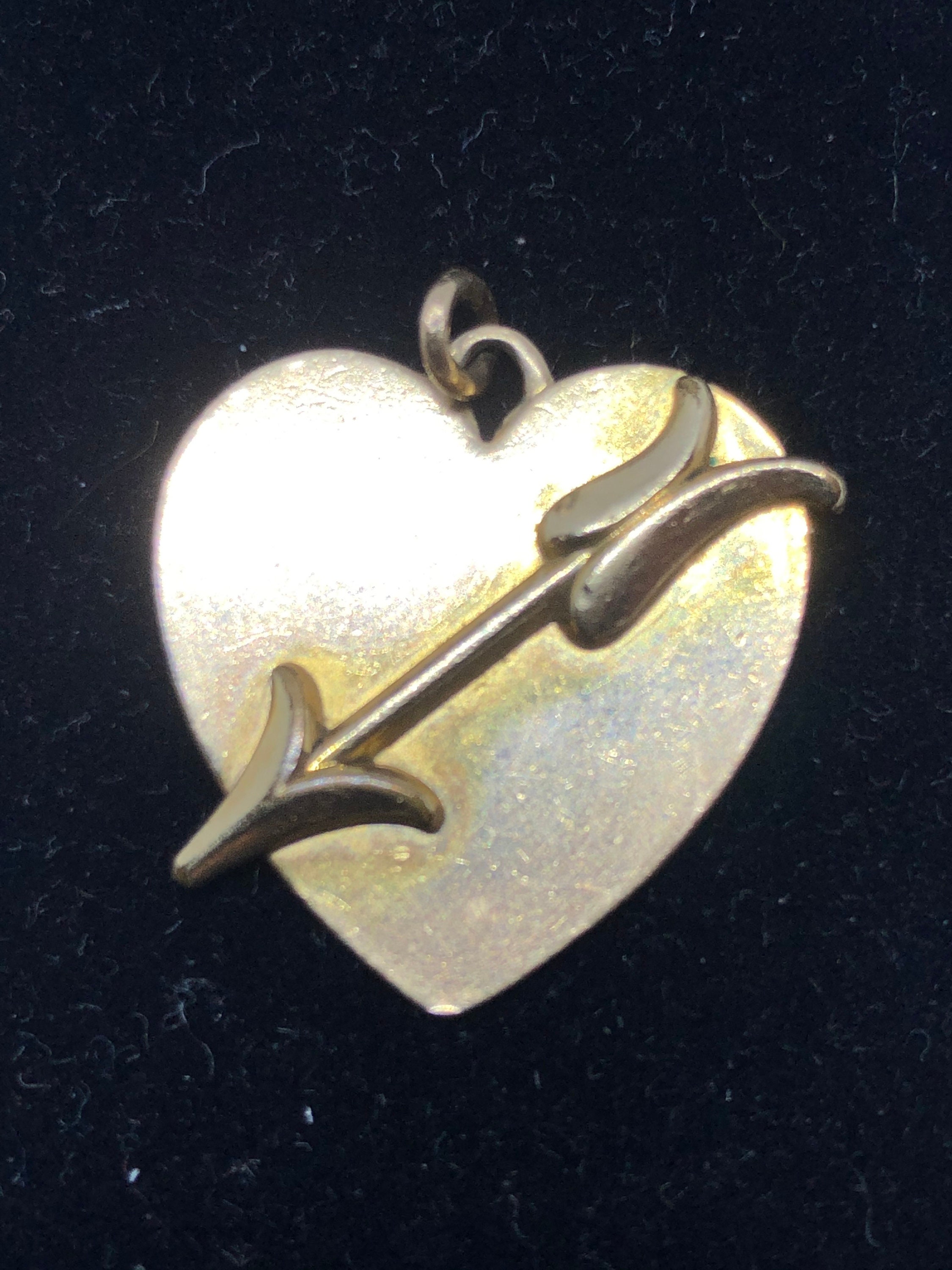 VINTAGE FOSTNER GF heart pendant with a tulip arrow