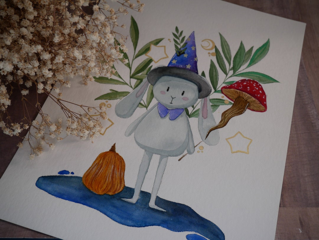 aquarelle-originale-et-unique-mr-lapin-le-magicien-etsy-sterreich