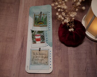 Marque pages - Illustration originale à l&#39;aquarelle - Un hiver pour te résister (Livre de M. Moncomble) - Orion