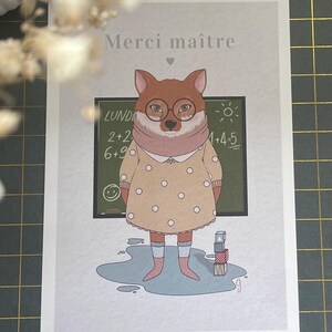 Carte postale - Merci Maître - Illustration digitale