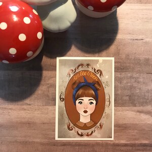 Carte postale Azalée Green Portrait - Nos âmes tourmentées - Art print postcard