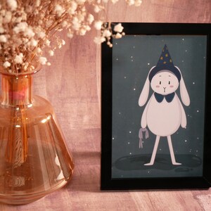 Carte postale - Lapin magicien - Print