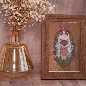 Carte postale « Foxie » - Illustration digitale - Fait avec amour