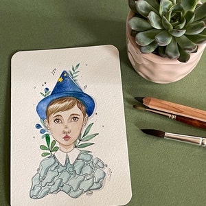 Carte postale - Illustration originale et unique - Portrait magique