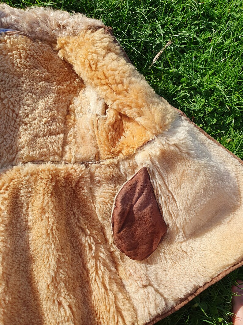 manteau vintage rare pour enfants en peau de mouton, taille 2-3 ans image 4