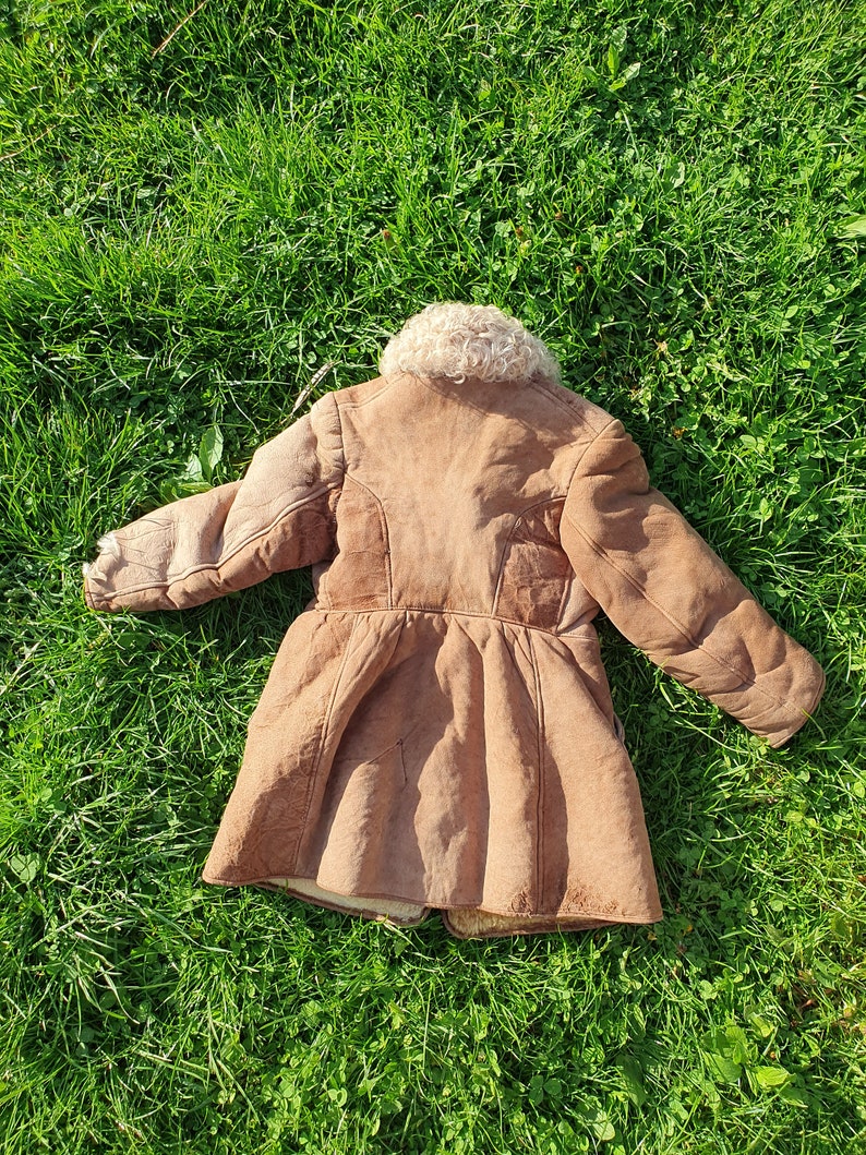 manteau vintage rare pour enfants en peau de mouton, taille 2-3 ans image 2