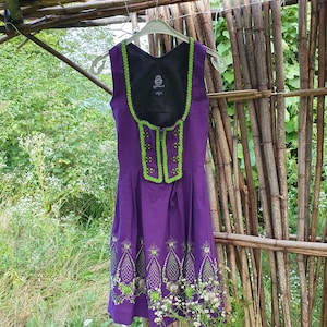 Vintage tyrolean dress, size DE 34, S, Oktoberfest embroidered dress, trachten dress ,tyrolean  cotton dress, cottagecore style, Almenrausch