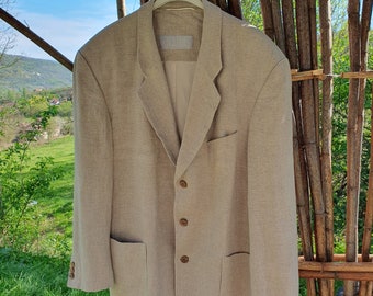 Vintage rare  90s linen coat , trachten style blazer, size M,brand Generator , man gift, stylish blazer, rustic fashion, Oktoberfest costume