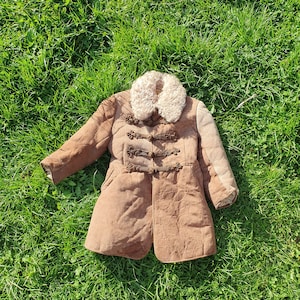 manteau vintage rare pour enfants en peau de mouton, taille 2-3 ans image 1