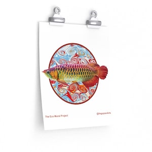 Premium Matte vertical posters: Eco Mural Project 3--Arowana