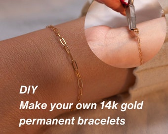 Bracelet permanent DIY avec bracelets gold filled 14 carats, meilleur cadeau pour elle
