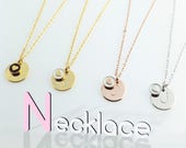 Initial charm with heart necklace Gold Silver Rose gold plated Gift for Her Girl Friend Birthday multi occasion Mothers day Valentine 39 s Day