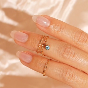 Chain Gold Midi Ring Birthstone Crystal Ring Midi Ring Knuckle Ring Best gift for her