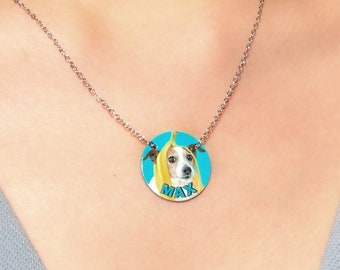 Personalized pet photo necklace Custom Memories with dogs Pet Lover Remembrance Gift Puppy Design Necklace