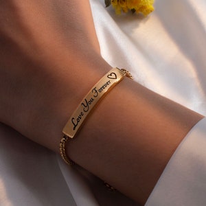Personalized Gold Slider Bracelet: Skinny Snake Chain, Adjustable Fit