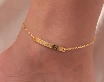 Personalized Anklet Custom Name Anklets Anniversary Gift Dainty Anklet Adjustable Ankle bracelets