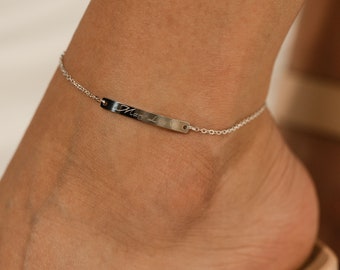 Custom Initial Anklet: Personalized 16K Plated Ankle Bracelet
