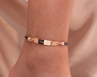 Leather personalized name anklets friendship couple ankle bracelets anklets