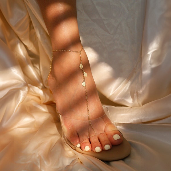 Gold leaf dainty toe anklet foot chain anklets gorgeous body chain anklet bracelets