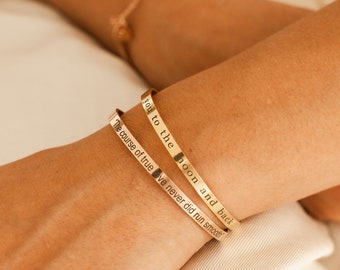 Personalized Engraved Bangle Bracelet: Inspirational Custom Cuff