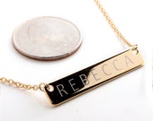 Valentine 39 s Day Customized Elegant Big Name Bar Necklace 16k Gold Rose Gold Silver Plated Birthday Gift for Mothers day Mother daughter