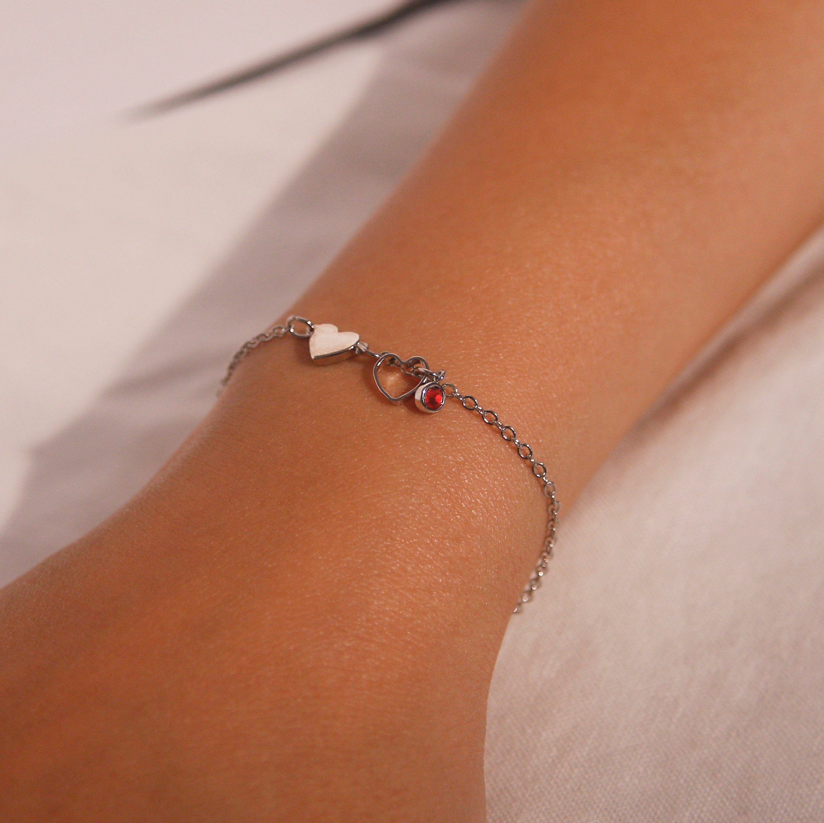 Heart birthstone bracelet trendy cute bracelets birthday best gift for her best