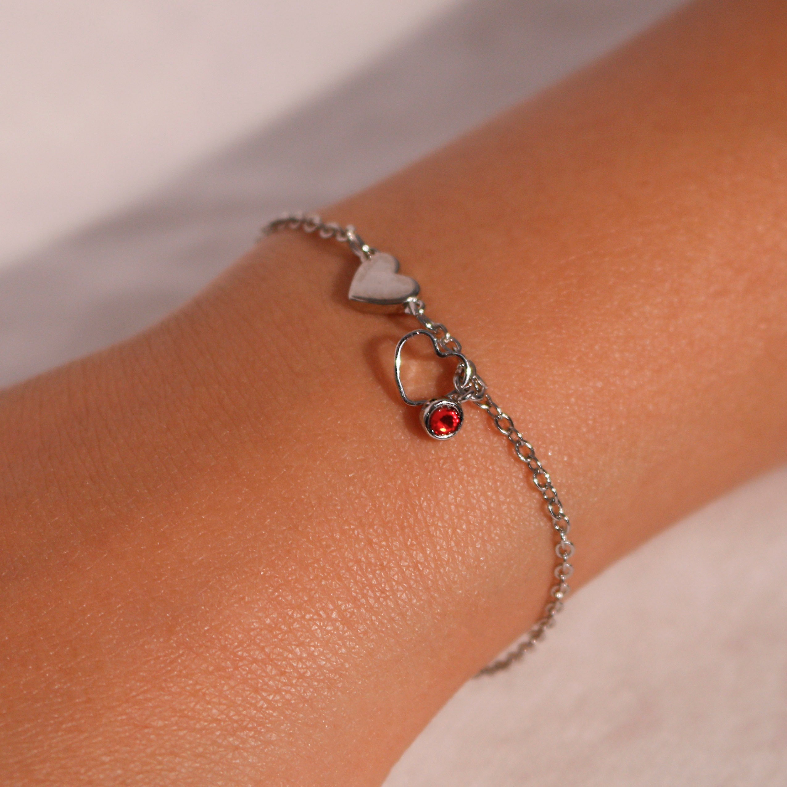 Heart birthstone bracelet trendy cute bracelets birthday best gift for her best