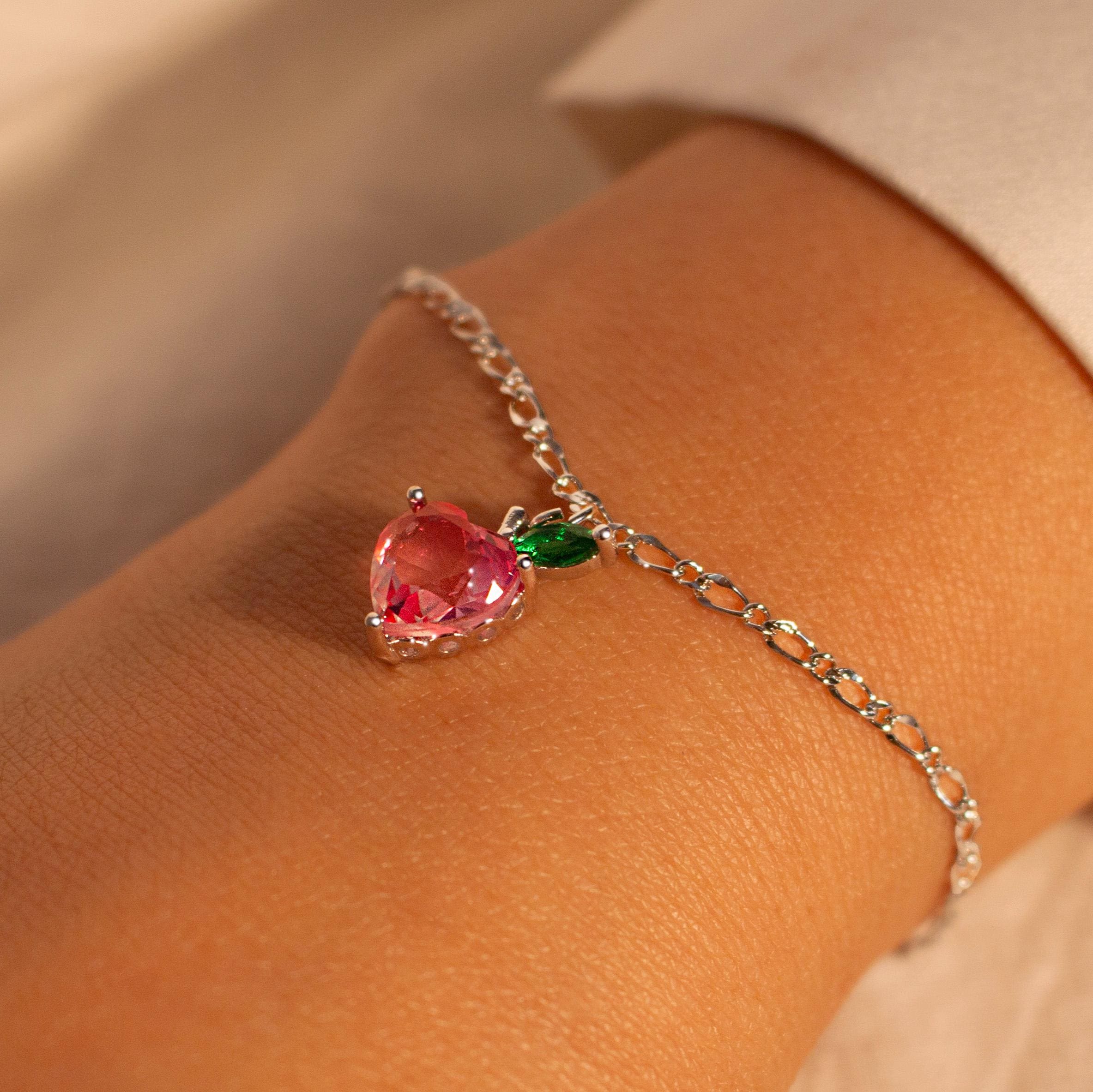 Apple crystal bracelet heart apple heart bracelets best gift for her friendship birthday gifts best