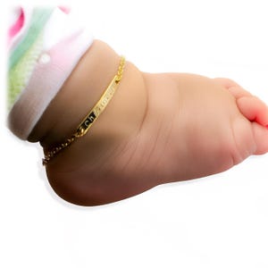 Personalized Baby Anklet: 16K Plated Name Anklet