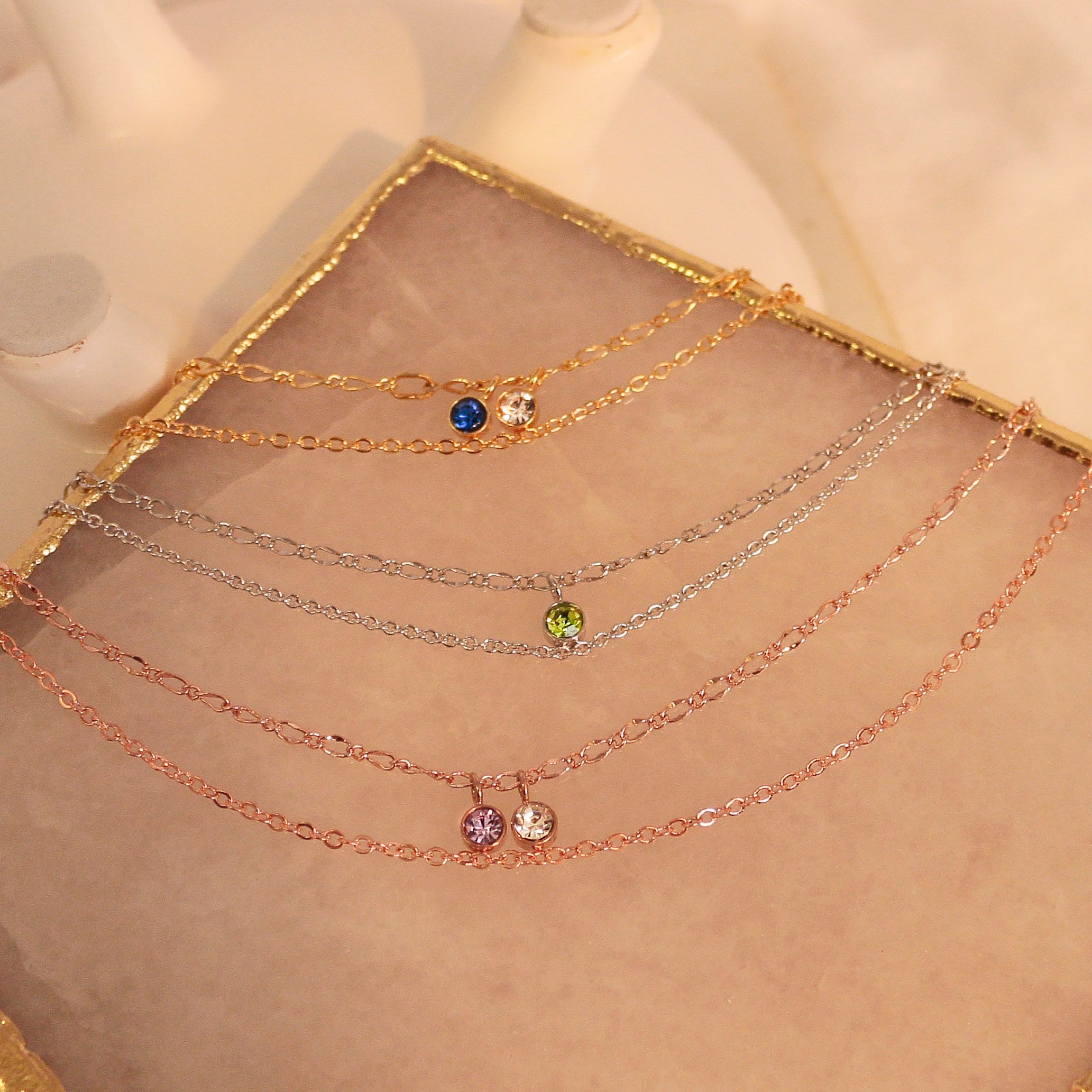 Birthstone anklet something blue for bride anklets birthday gifts Personalized anklet
