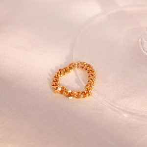 Bold chain ring permanent gold chain ring minimalist dainty simple gold rings best gift for her image 5