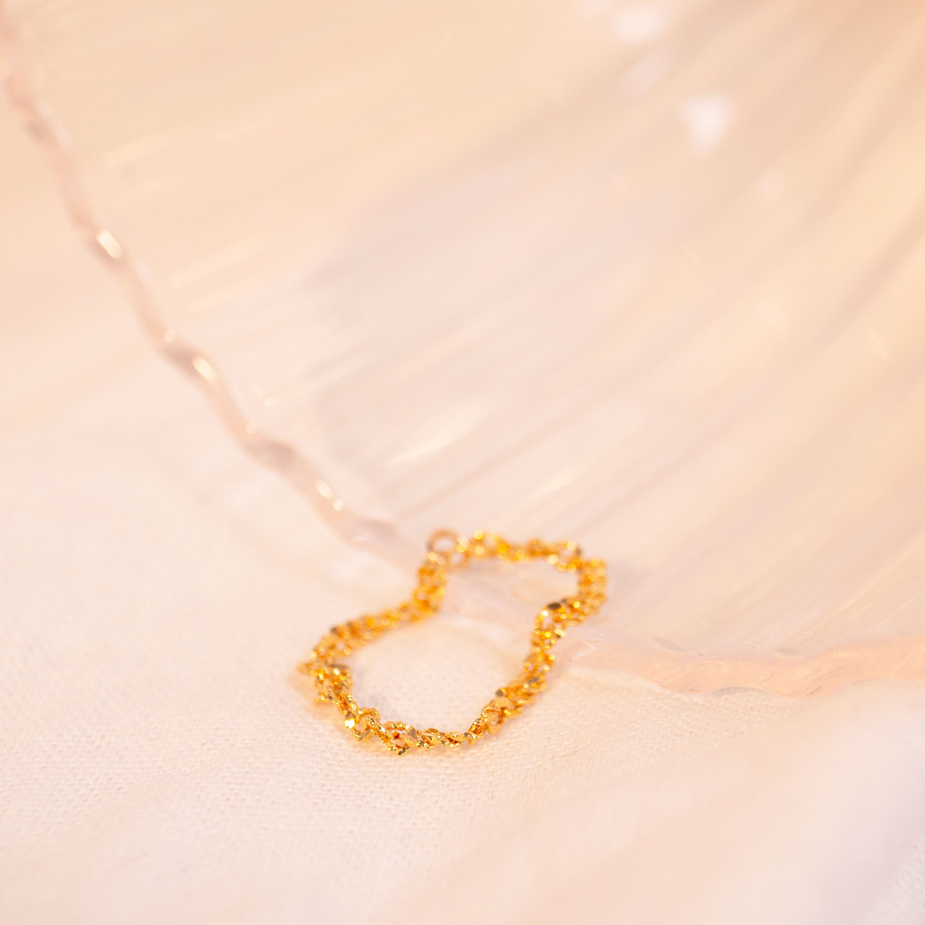16K gold plated chain ring twist rings best gift for her permanent golf dainty gifts