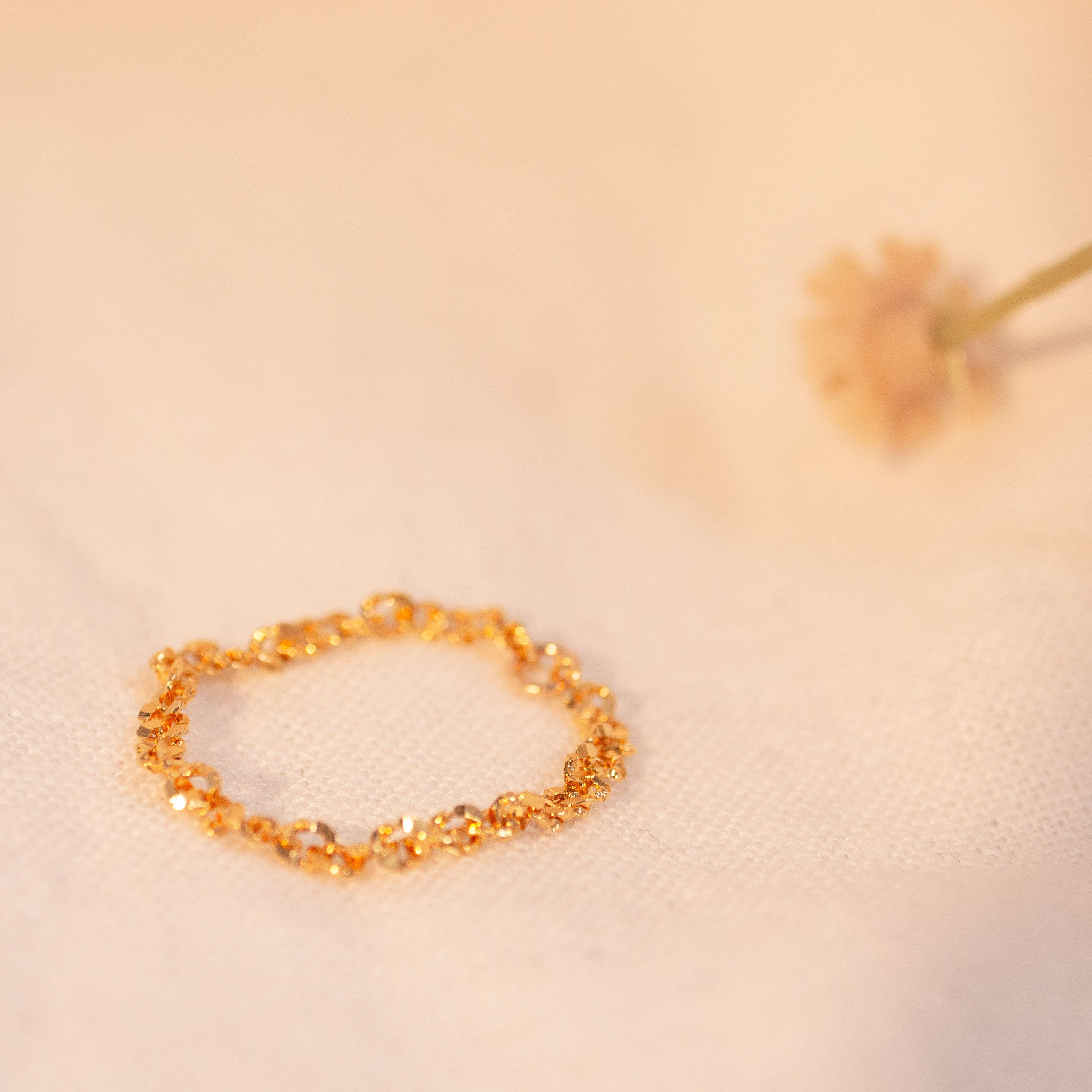 16K gold plated chain ring twist rings best gift for her permanent golf dainty gifts