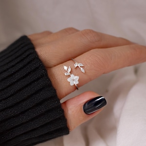 Sakura Ring 925 Sterling Silver Ring Adjustable