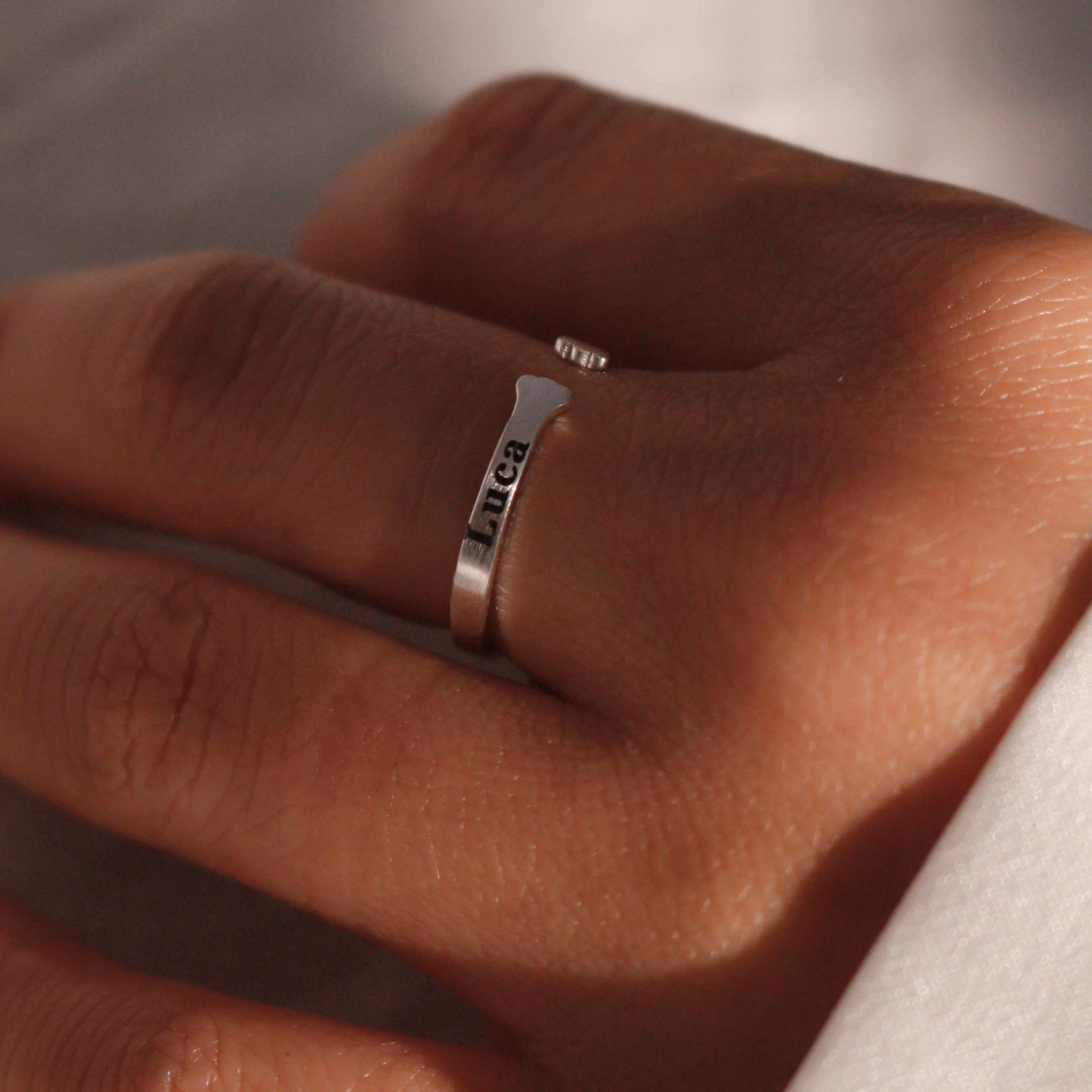Adjustable Sterling Silver cat Ring Personalized your name initial kitty Rings unique gift