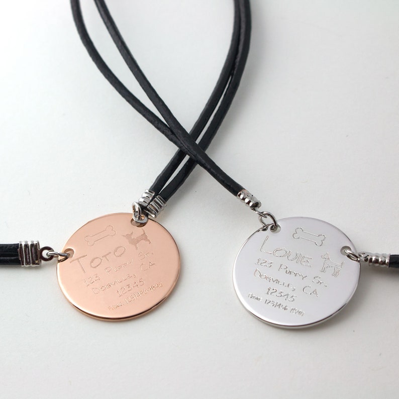 Customized Engraved Dog Necklace Jewelry Dog Name Tag Dog Etsy