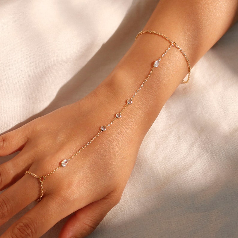 hand chain bracelet ring chain bracelet gold