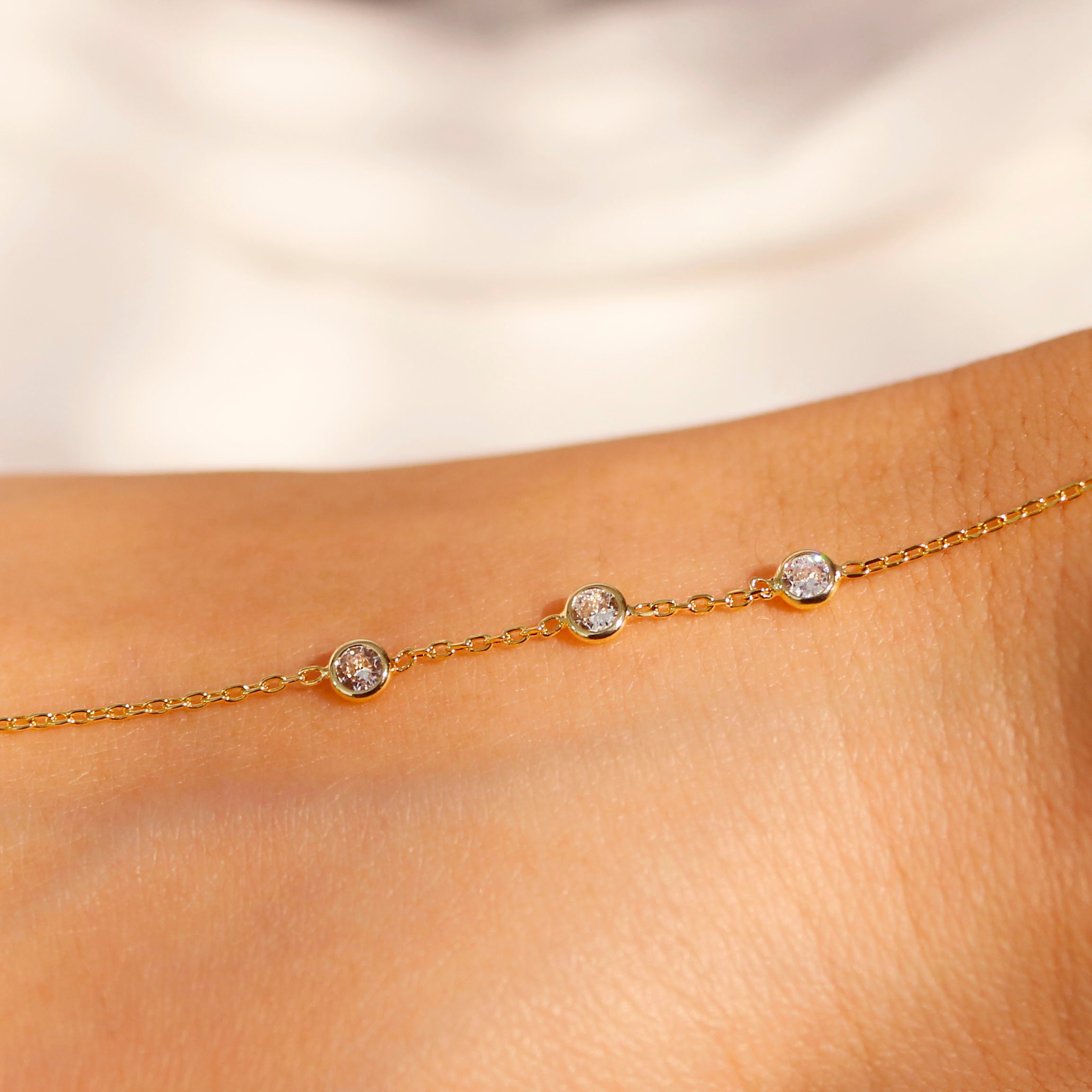 Hand chain 16K Gold Bracelet Dainty plated Hand Chains Bracelets for Her Link Ring Bracelet