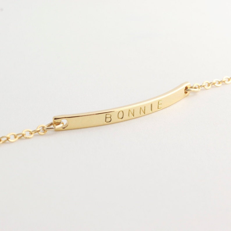 Name Bar Anklet 16k Gold Rose Gold White Gold Silver Etsy