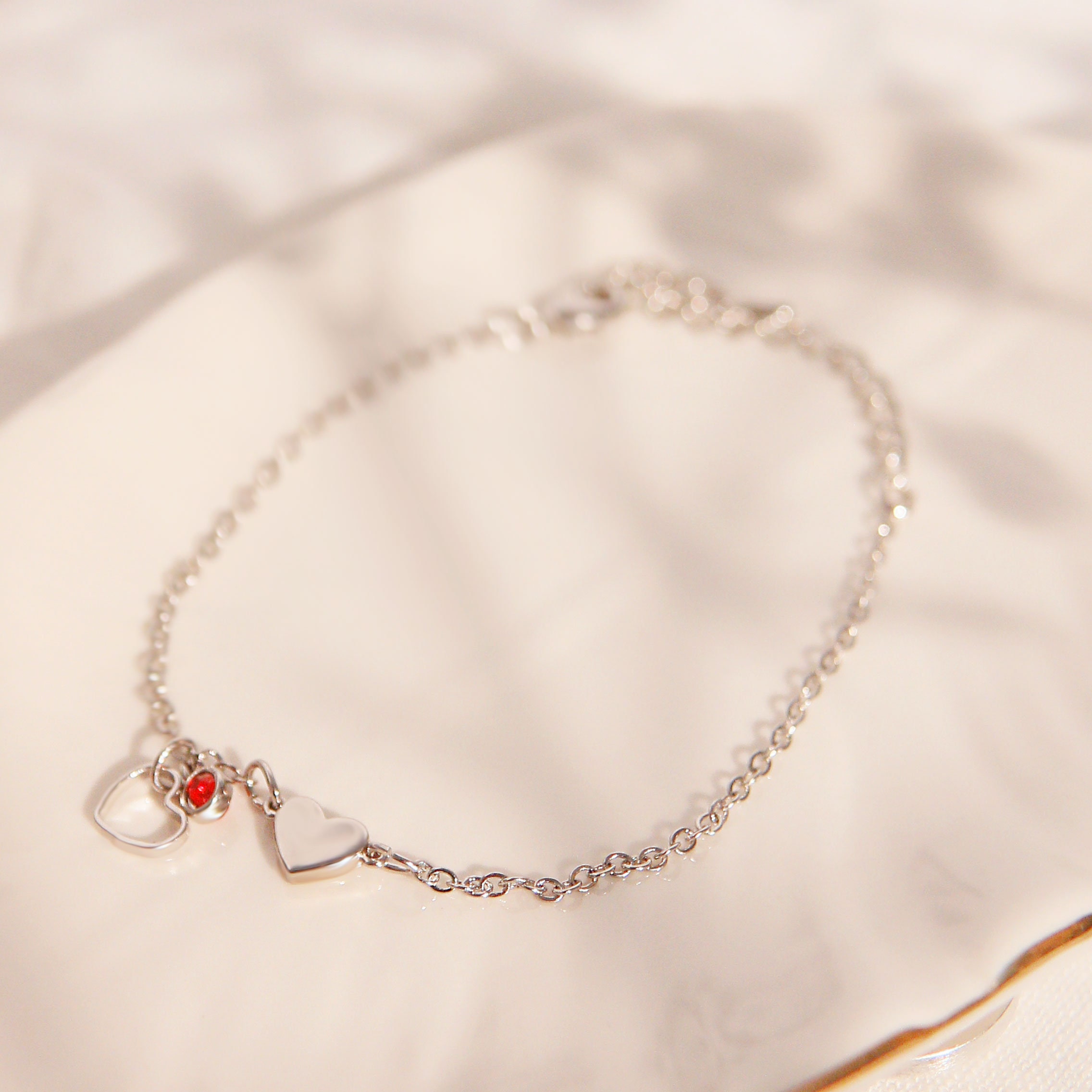 Heart birthstone bracelet trendy cute bracelets birthday best gift for her best