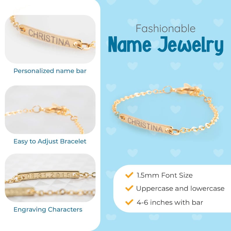 Baby Name Bracelet New Baby Gift Baby ID Bracelet Baby Etsy