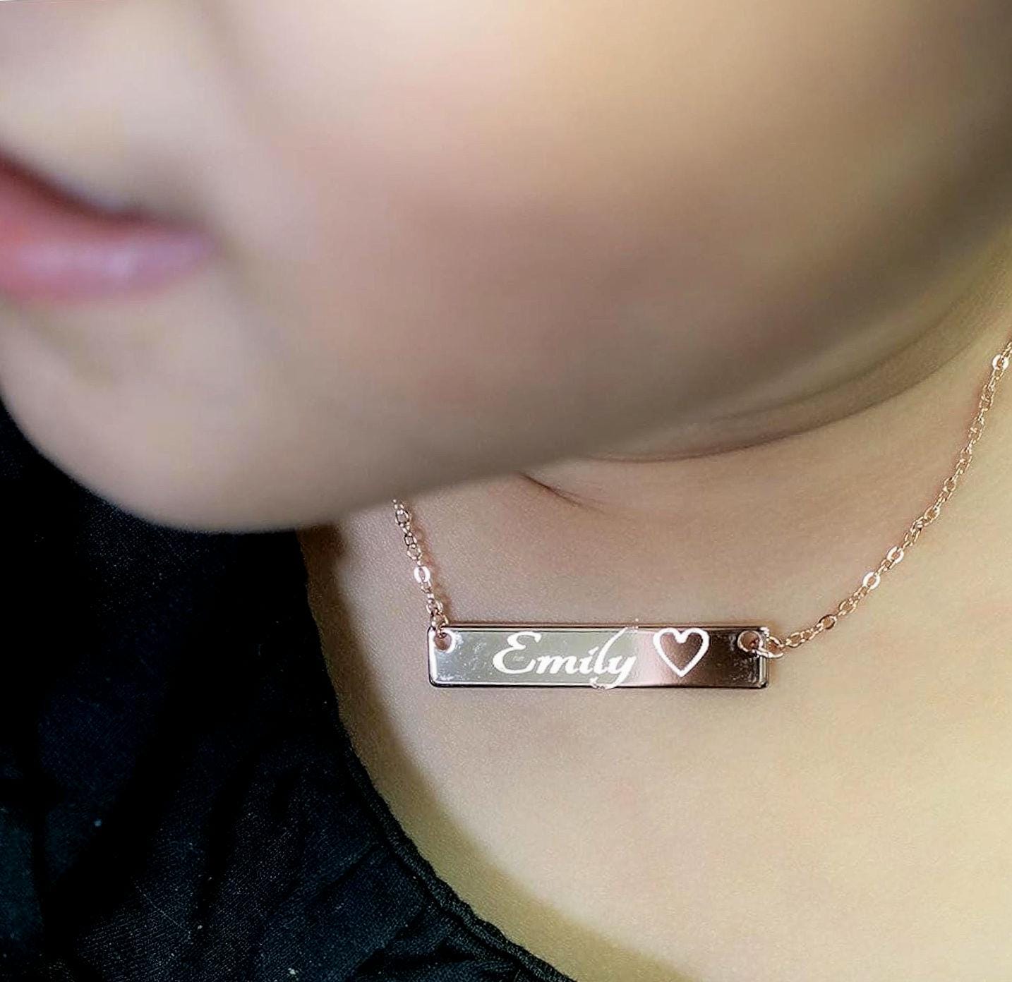 Personalized Baby Name Necklace: 16k Gold Plated Charm