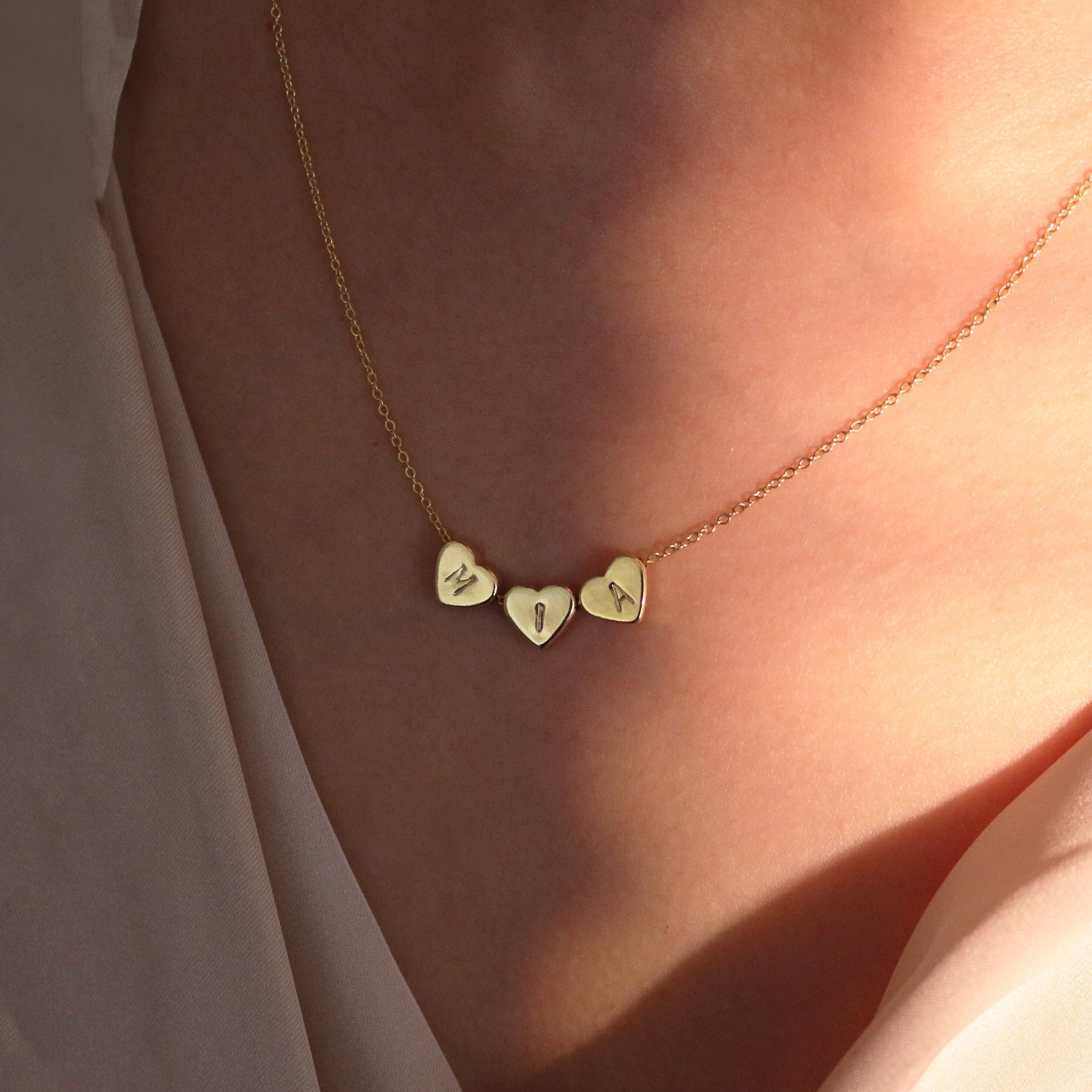 3 Heart Necklace - Etsy