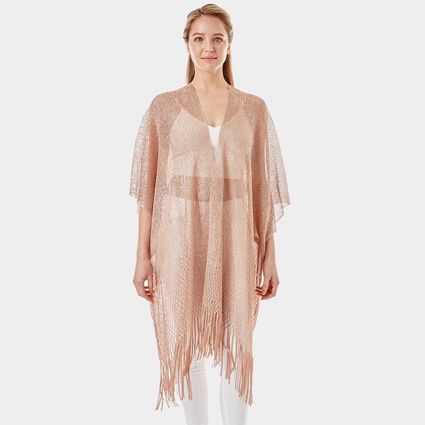 SALE! Rose Gold Fringe Beach Cover Up, Beach Dress, Summer Dress, Swimsuit, Bikini, Beach Cover up, Kaftan, Bikini Coverup, Boho Chic,Pareo