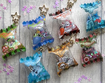 Sacolas de lanche de fantasia, chaveiro de criatura de fantasia, pingente de bolsa de lanche, presentes míticos, chaveiro de coqueteleira, pingente de bolsa de doces, pingente Chibi, presentes de fantasia