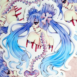 Wonky is Wonderful, Scoliosis awareness, Creepy cute sticker, Yami Kawaii art, Menhera sticker, Pastel guro, Candy gore, Kawaii gifts